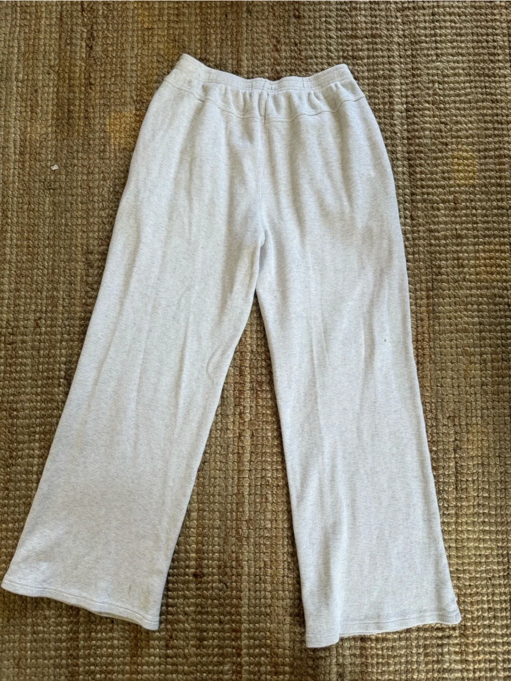 Brandy Melville Cream Waffle-Knit Lounge Pants